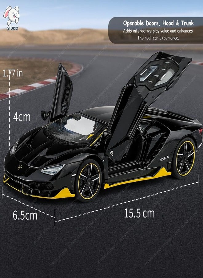 Storio Die-Cast Metal Cars 1:32 Scale | Pull Back Action Toy Vehicles with Openable Doors & Lights | Alloy Model for Kids | Miniature Collectible Cars for Boys & Girls 3+ Years (Lamborghini) - Image 5